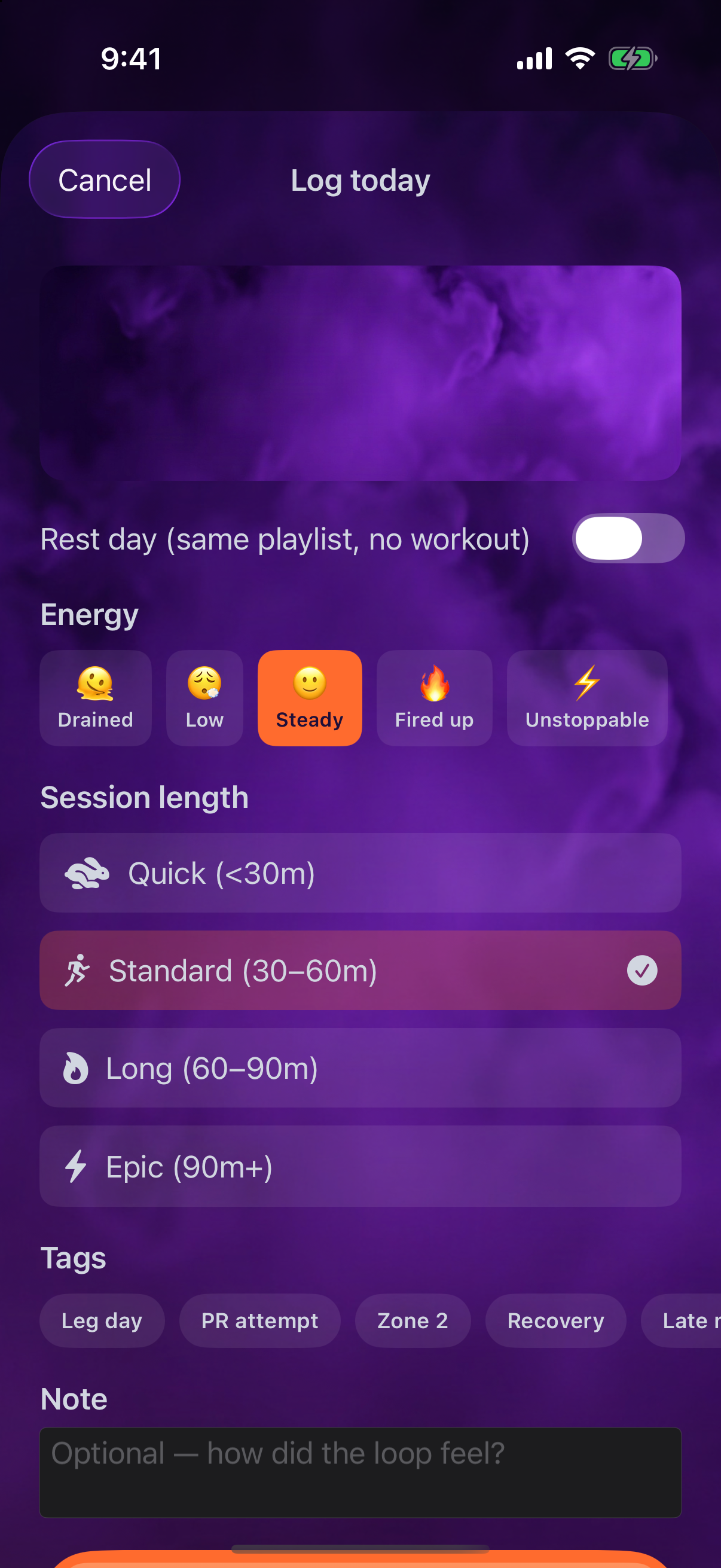 Session check-in sheet